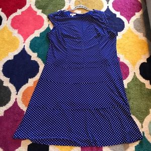 Jones Studio 18w blue polka dot dress 50s pinup